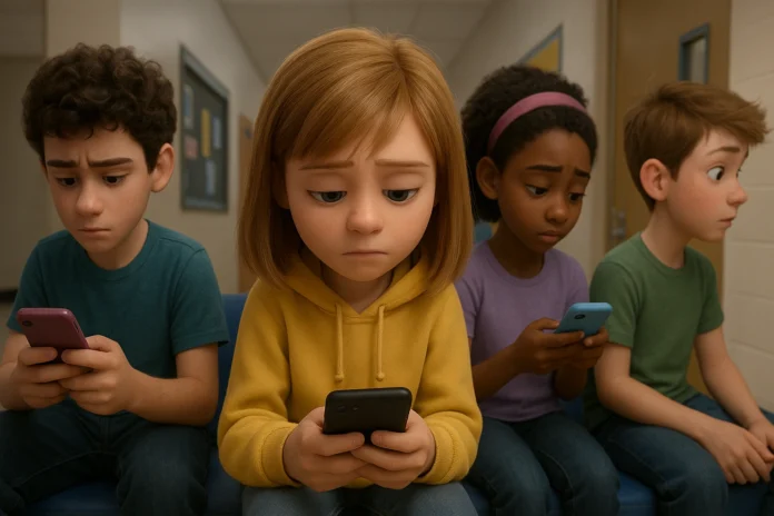 Inside Out 2 glued to phone